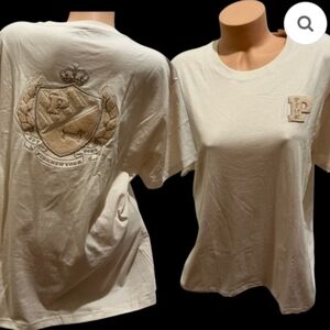 6. NWT PINK Victoria's Secret Cream Short Sleeve Tee with Crest